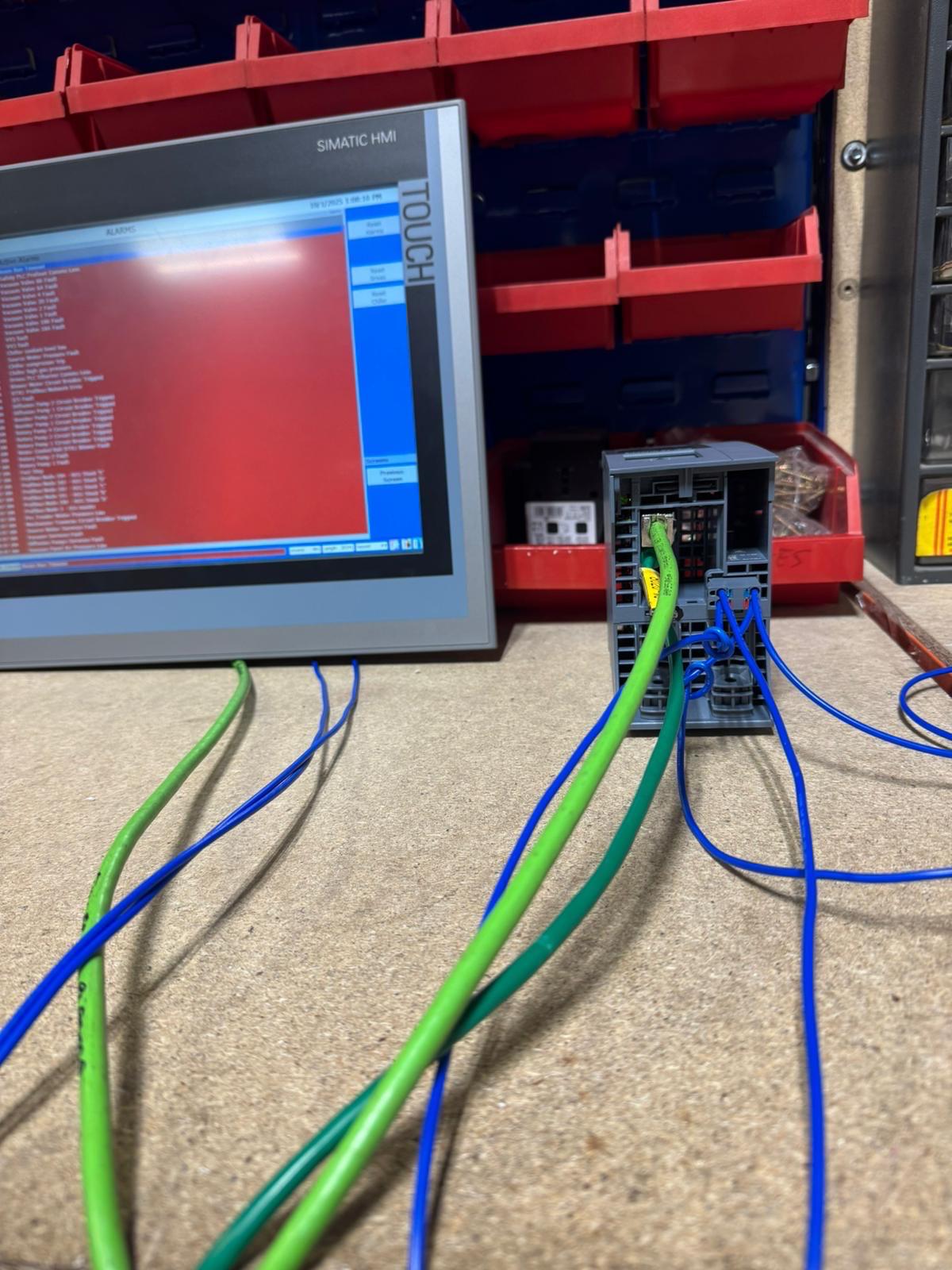 HMI and PLC bench test
