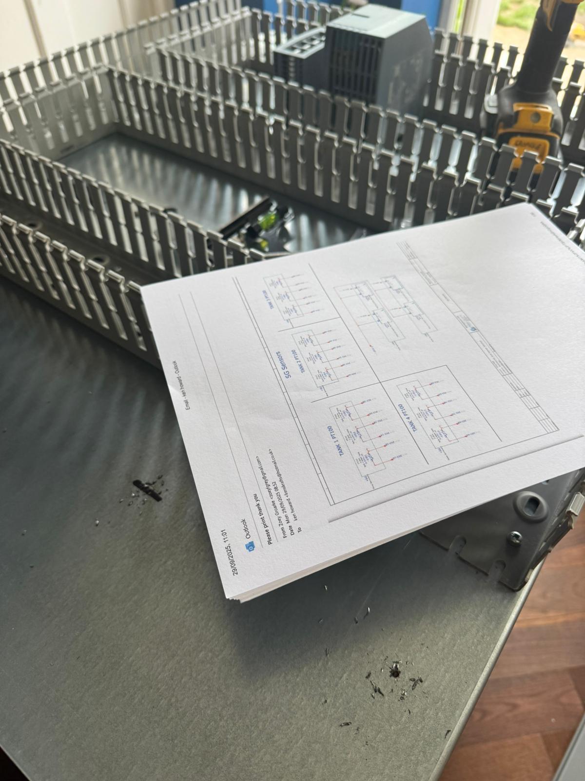 Schematics on the bench